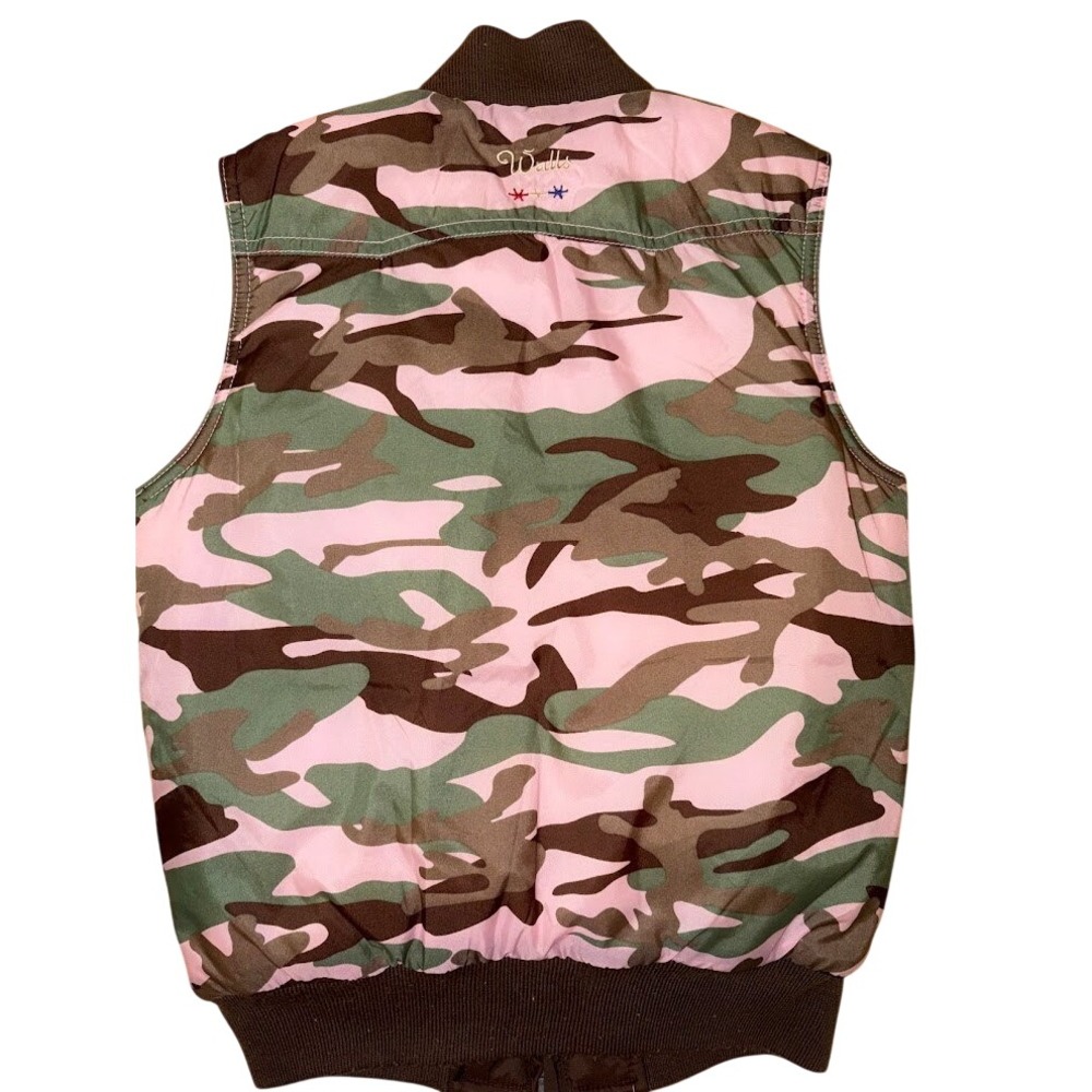 Walls Kids Pink Camouflage Puffer Vest Full Zip Quilted Camo Size 6